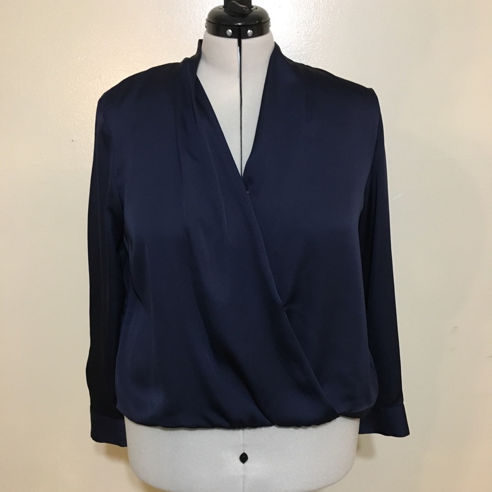 Apt. 9 Navy Blue XL Faux Wrap Top